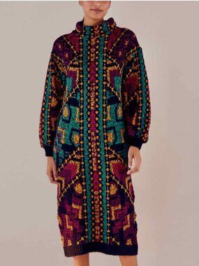 black knitted long sleeve dress Black Ribbed Knit Long Sleeves Dress Large main image 1